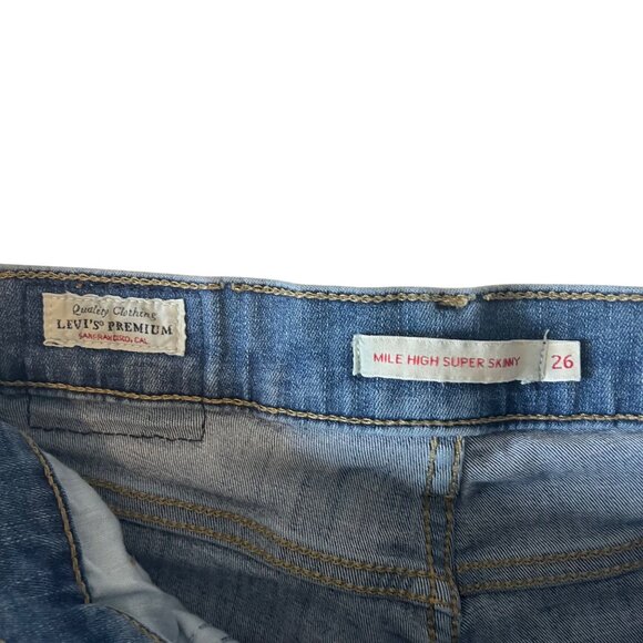 Levis Premium 720 Mile High Super Skinny Jeans Size 26 Medium Wash Womens Denim - Picture 4 of 16